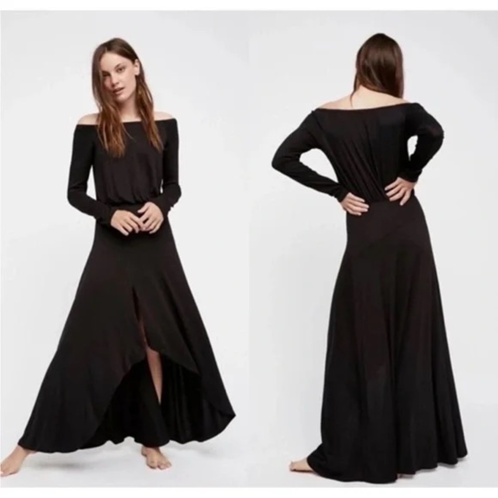 Free People Black Off-Shoulder Maxi Dress